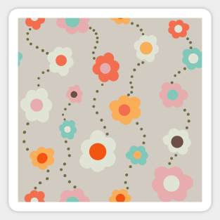 Vintage Daisy Repeat Pattern Sticker